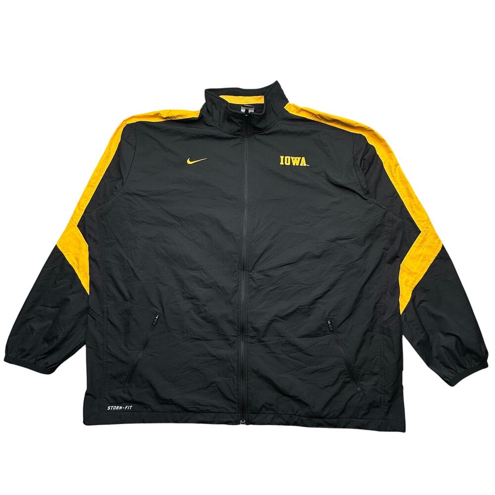 Nike Storm Fit Iowa Hawkeyes Windbreaker Jacket Mens 3XL Black Full Zip Pockets